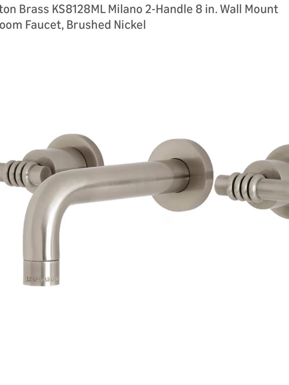 Kingston Brass Milano KS8128ML Wall Mount 8 inch handle Brushed Nickel New